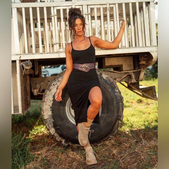 TRIBE KELLEY Ribbed Black Midi Dress | Size M | Soft, Sexy & Stretchy | NWOT - Picture 10 of 10